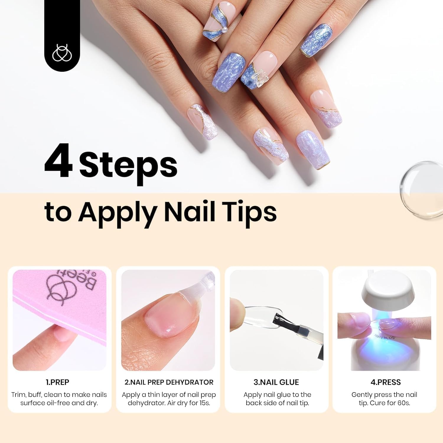 Beetles amplia aplicación para diversos productos de uñas.