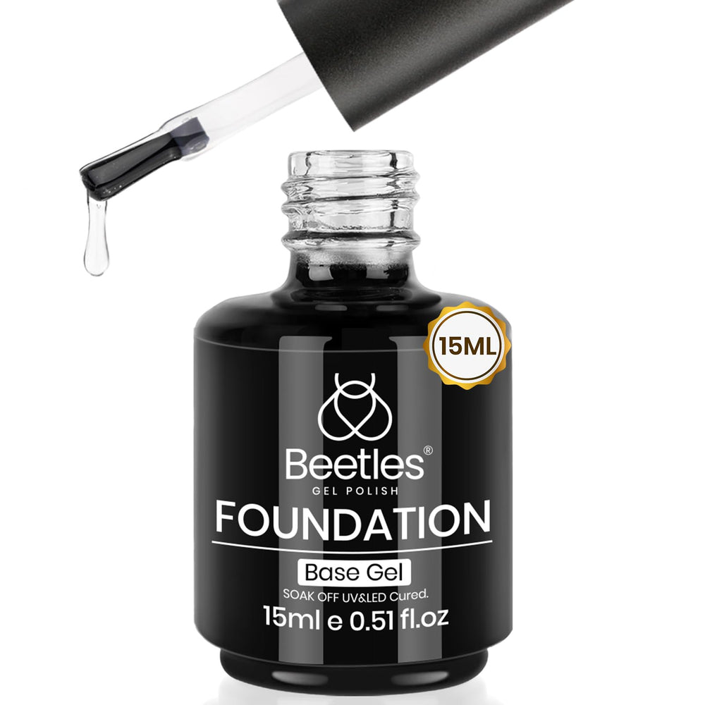 Beetles Base Coat: bote de 15 ml listo para uñas naturales y artificiales.