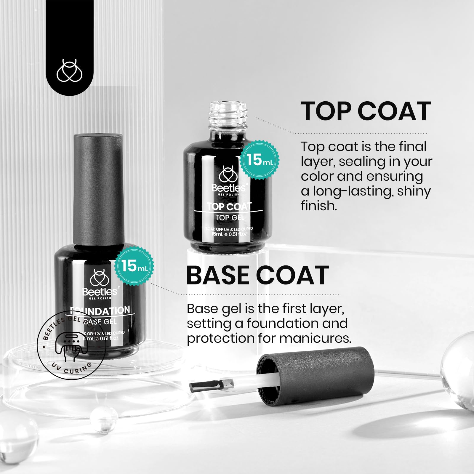 Beetles base gel 15 ml para base lisa y adherente