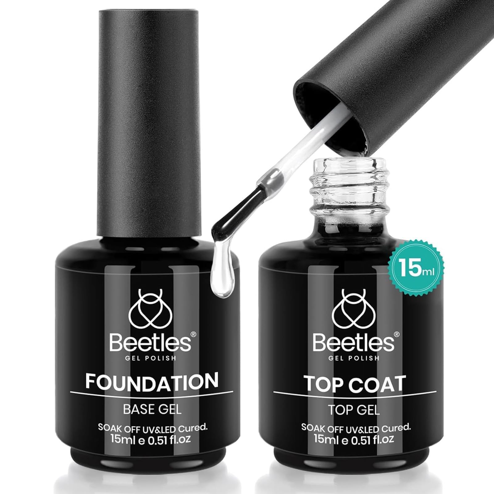 Beetles Base Gel para uñas con adherencia y acabado suave.