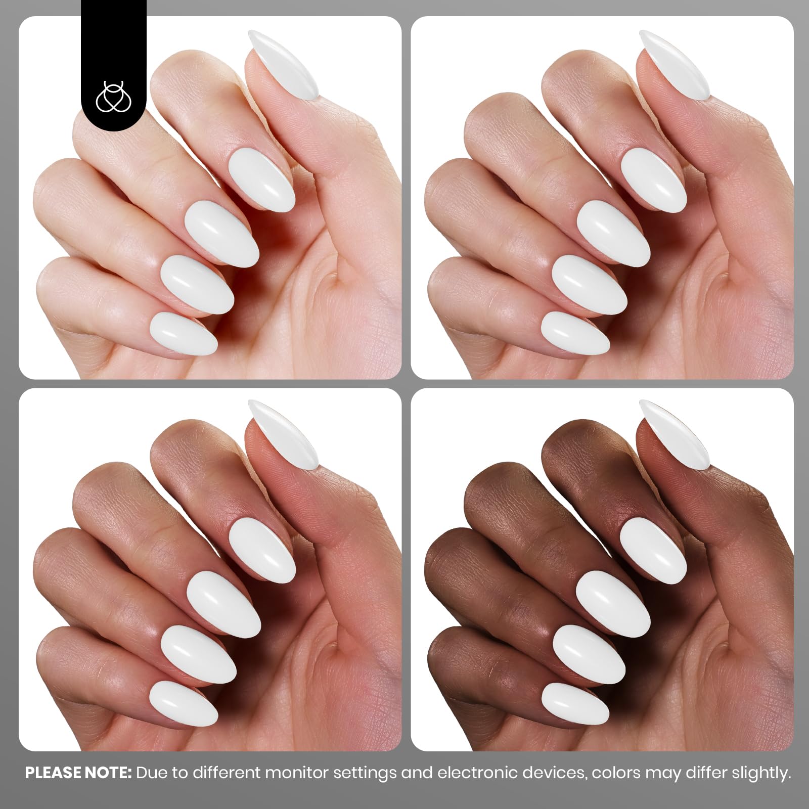 Beetles esmalte de gel blanco: tono estable en botella y en uña.