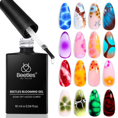 Beetles Blooming Gel: efecto marmol suave para uñas elegantes.