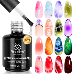 Beetles Blooming Gel marmol natural: efecto elegante para uñas.