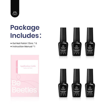 Beetles Blue Gel Polish Set six-color palette bottle to plan looks.