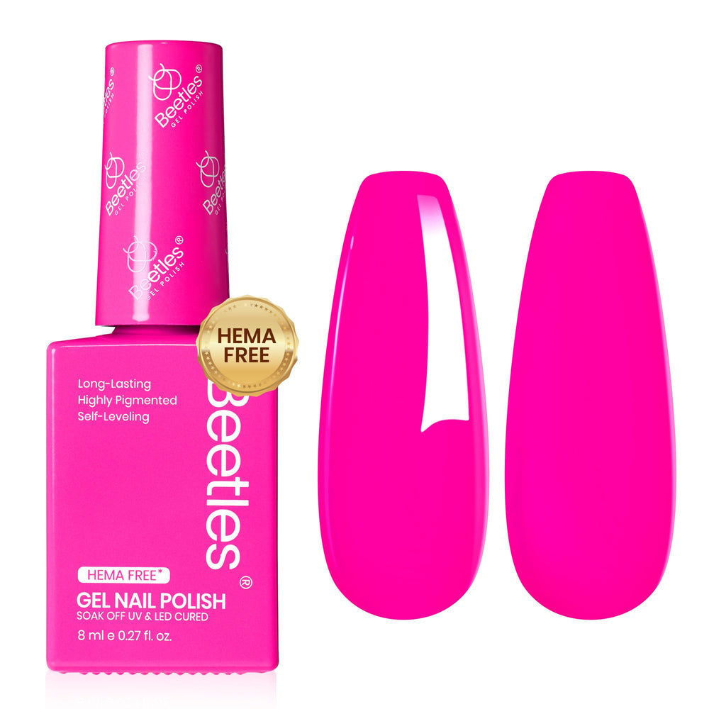 Beetles gel rosa, botella mini de 8 ml, ideal para viajar y retoques.
