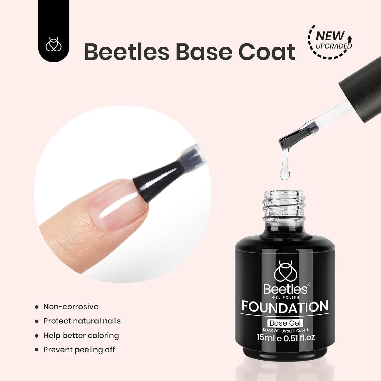 Beetles brillo sin necesidad de limpieza para acabado resplandeciente.