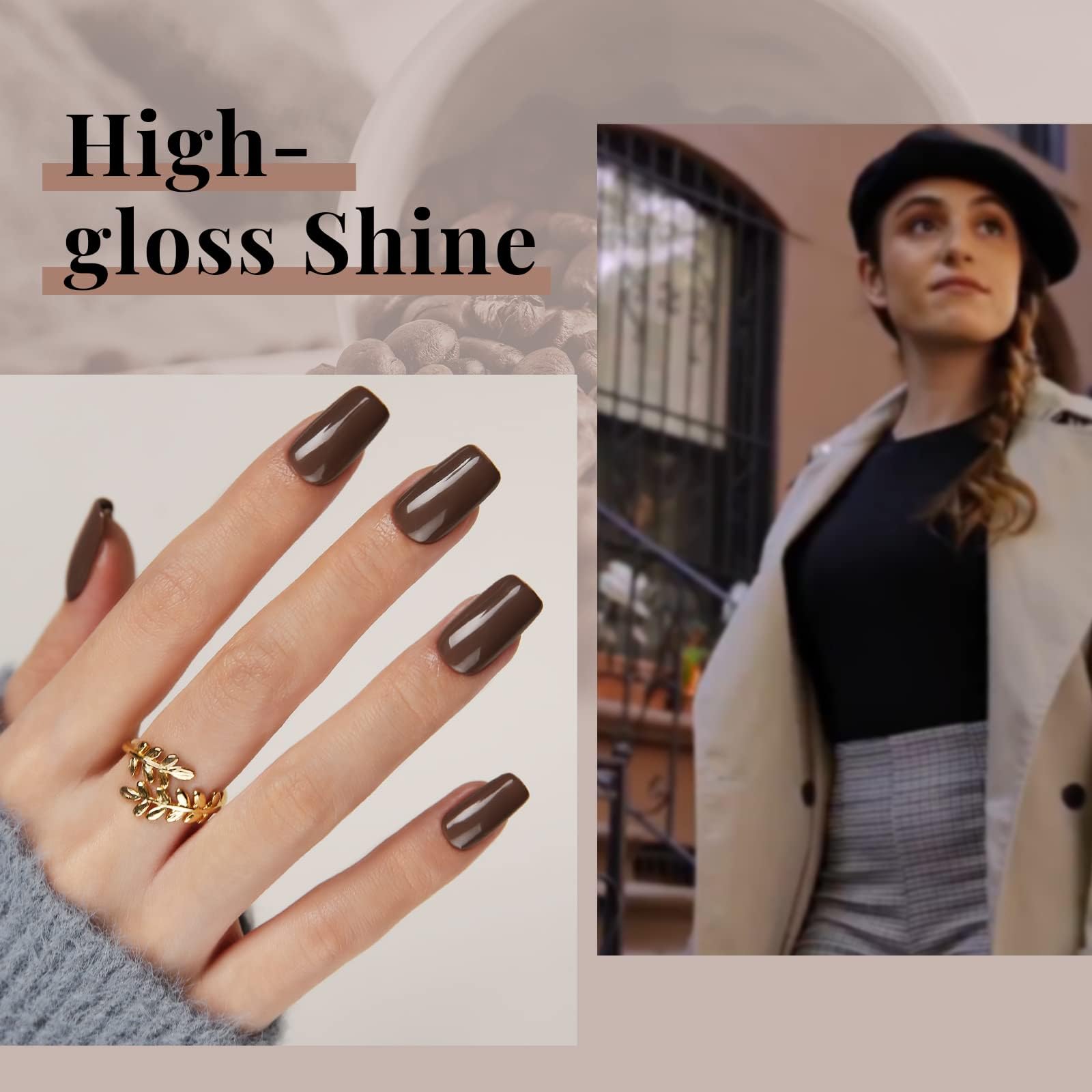 Beetles Brown Gel Nail Polish: fórmula de bajo olor y libre de toxinas.