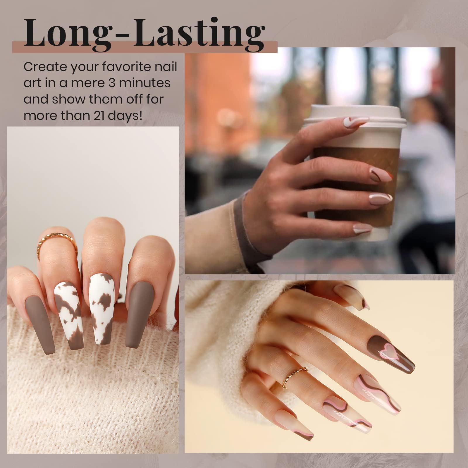 Beetles Brown Gel Nail Polish: curado rápido con LED.