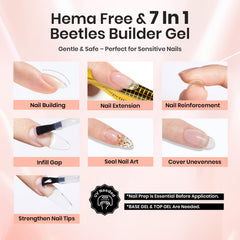 Beetles Builder Gel para apex firme y uñas definidas.
