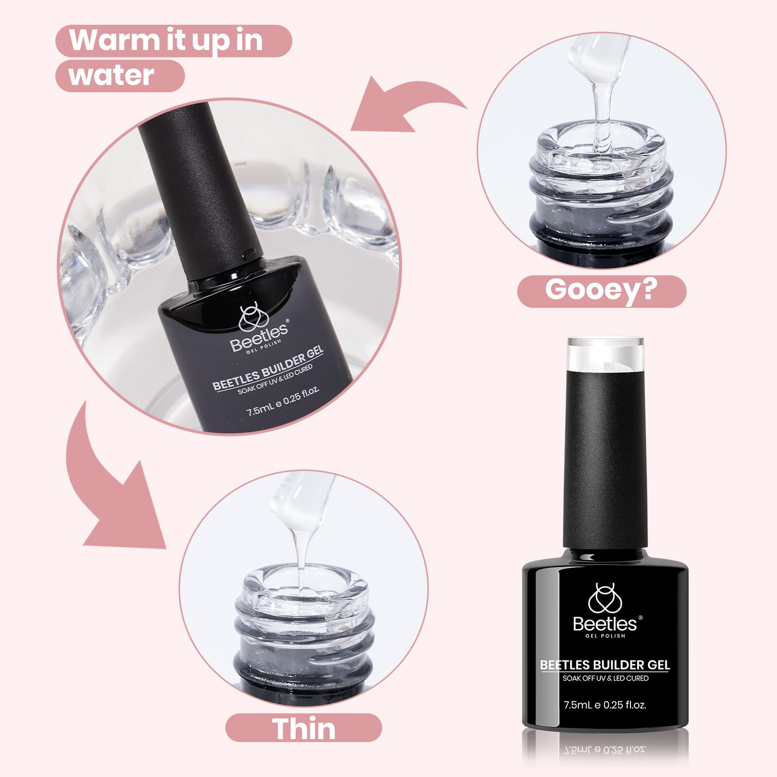 Beetles Builder Gel cures under UV/LED lamps for salon-like results at home