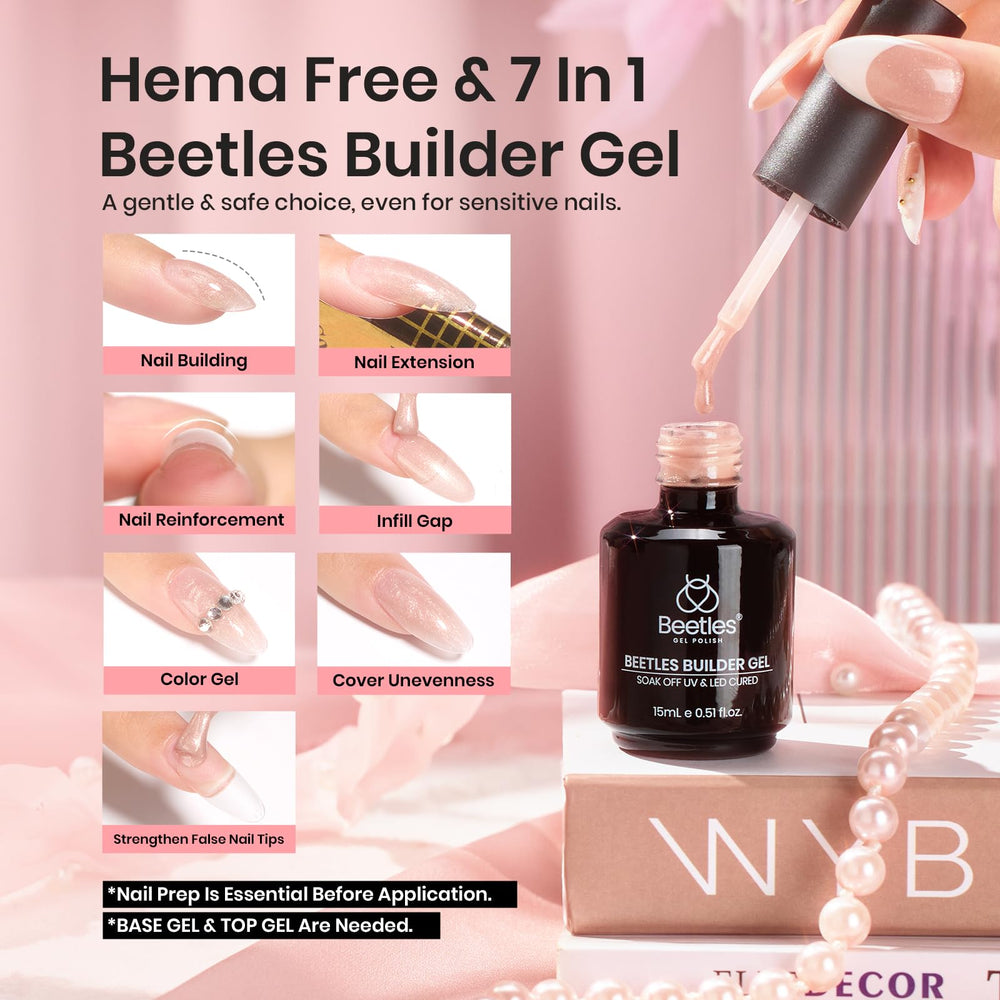 Beetles Builder Gel: extensión de uñas 7 en 1 para uñas más largas.