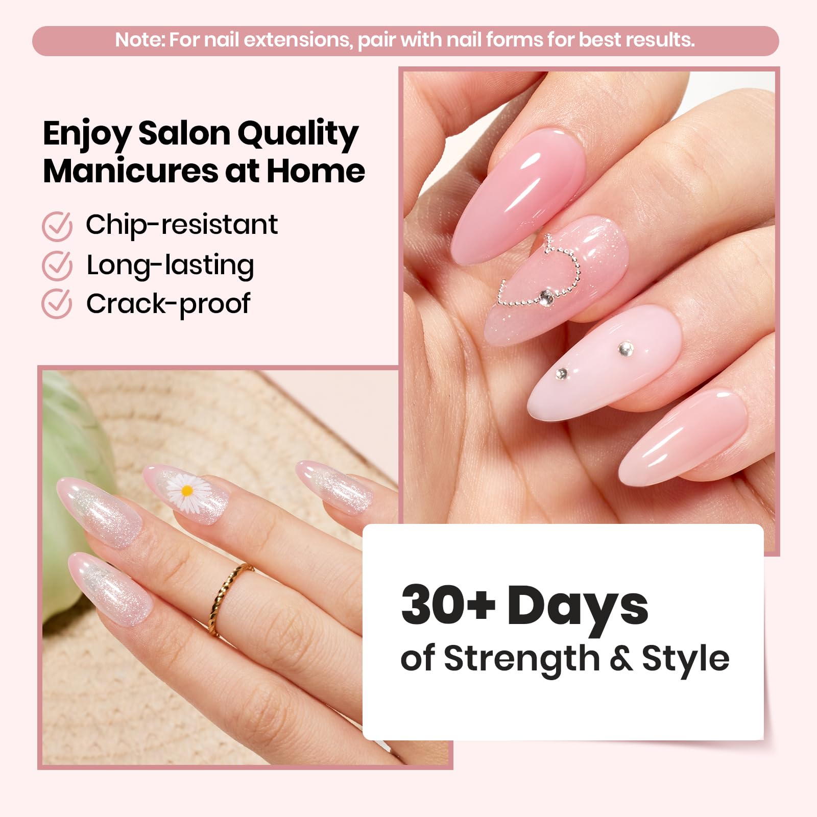 Beetles Builder Gel self-leveling formula glides smoothly for beginner-friendly flawless nails