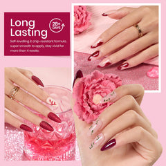 Beetles Burgundy: brillo rojo de larga duracion para uñas