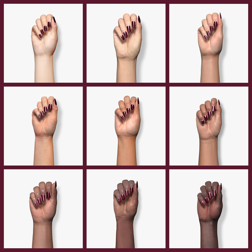 Beetles Burgundy Red Gel Polish detalle del cepillo para aplicación suave