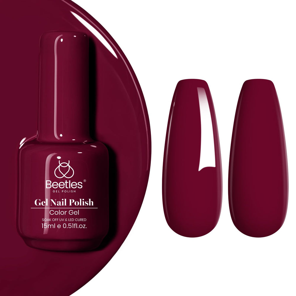 Beetles Burgundy Red Gel Polish regalo ideal para amantes del arte en uñas