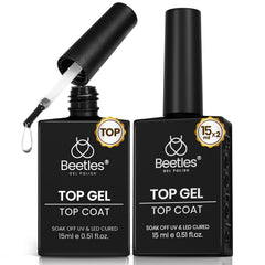 Beetles Capa Superior Gel uñas, brillo alto para acabado duradero.