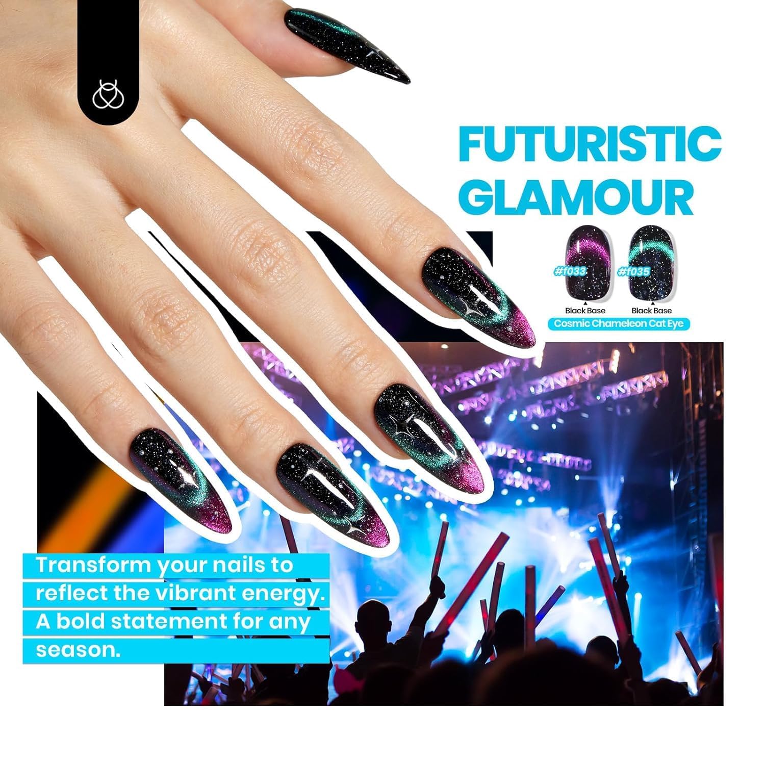 Beetles Gel Polish efecto ojo de gato para distintos patrones con el imán.