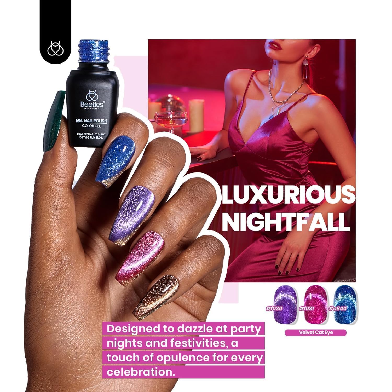 Beetles Gel Polish top coat mate para un look suave y moderno.