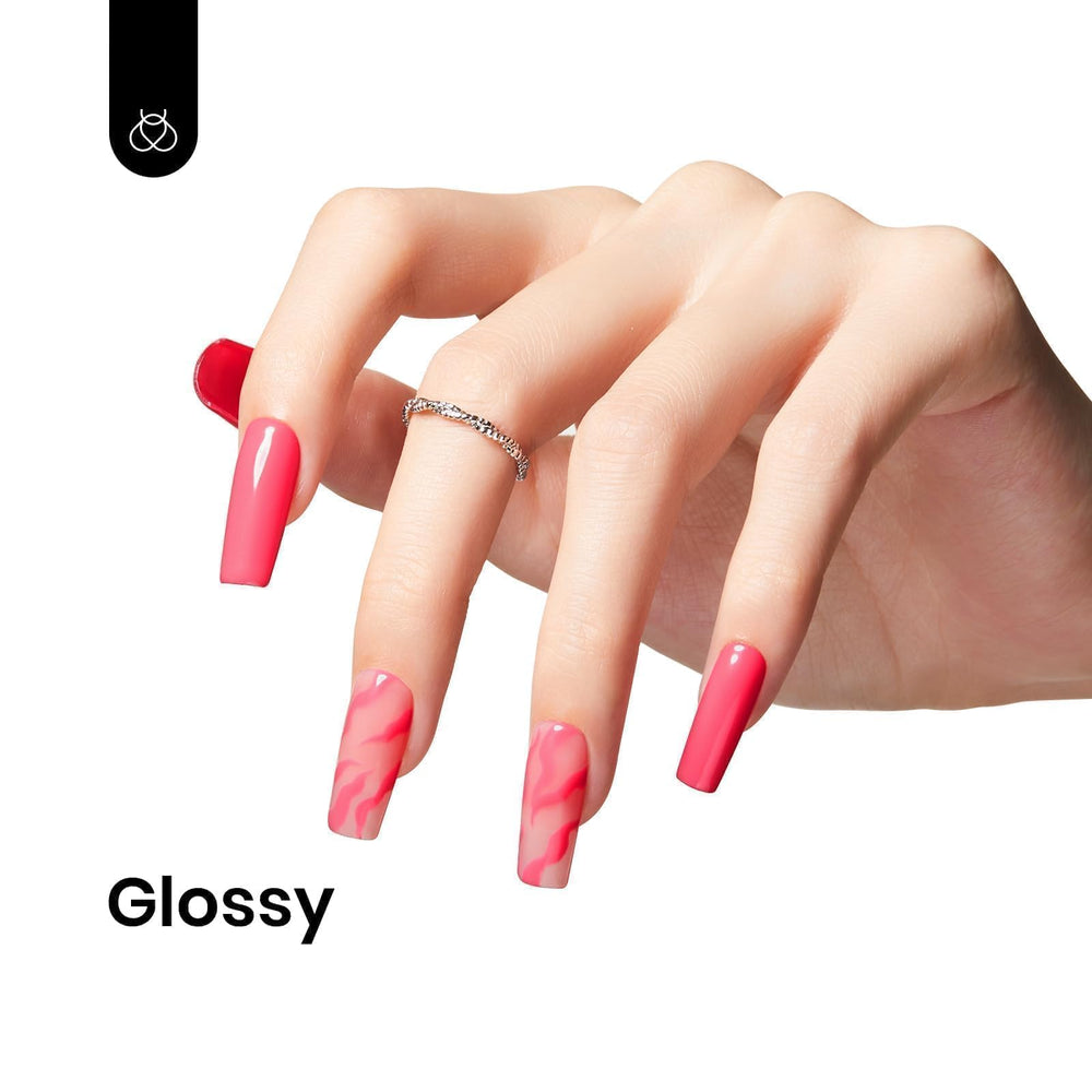 Beetles coctel fresa, aplicación con pincel, esmalte gel fácil de usar.