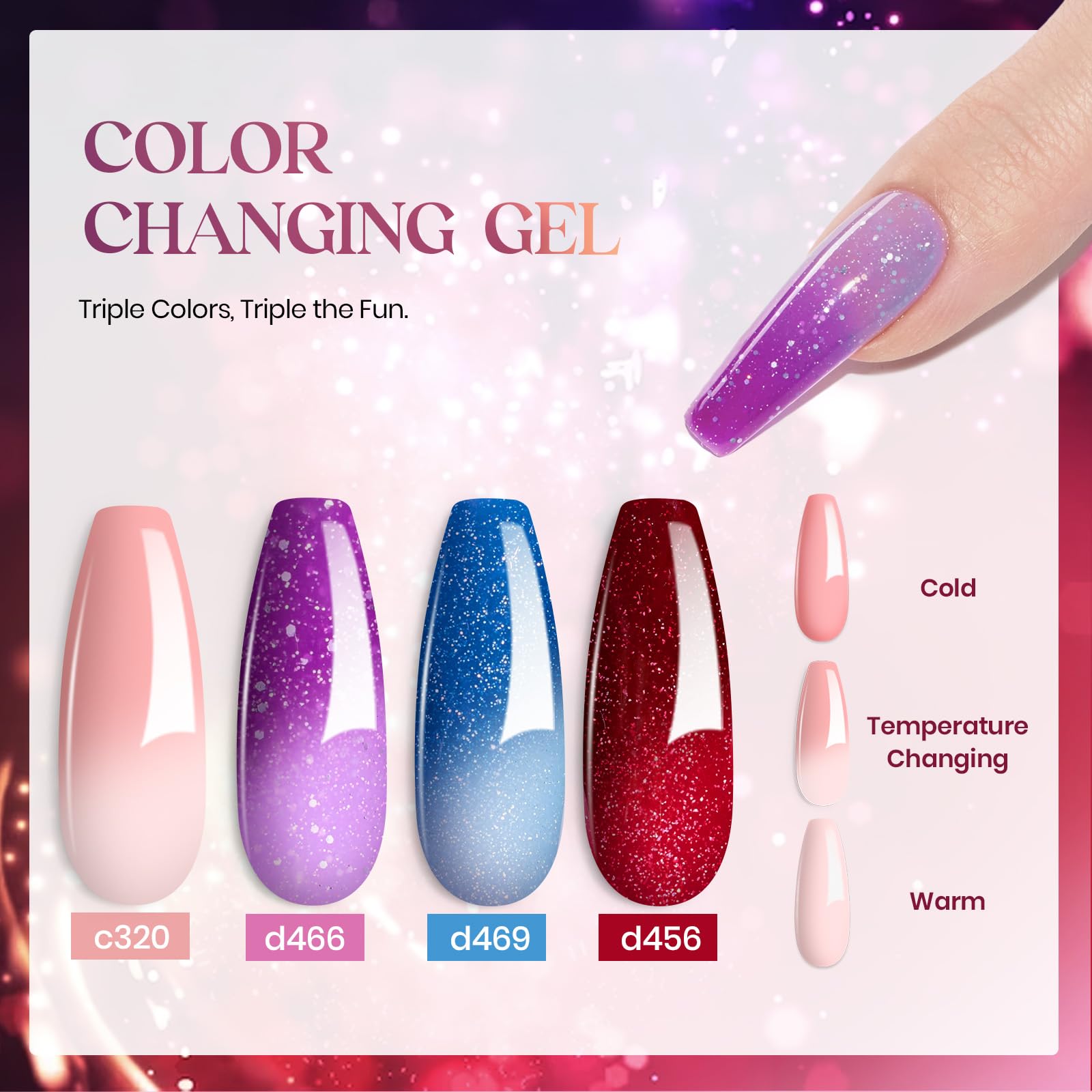 Beetles: colores verde, nude, rosa y purpurina para estilos variados.