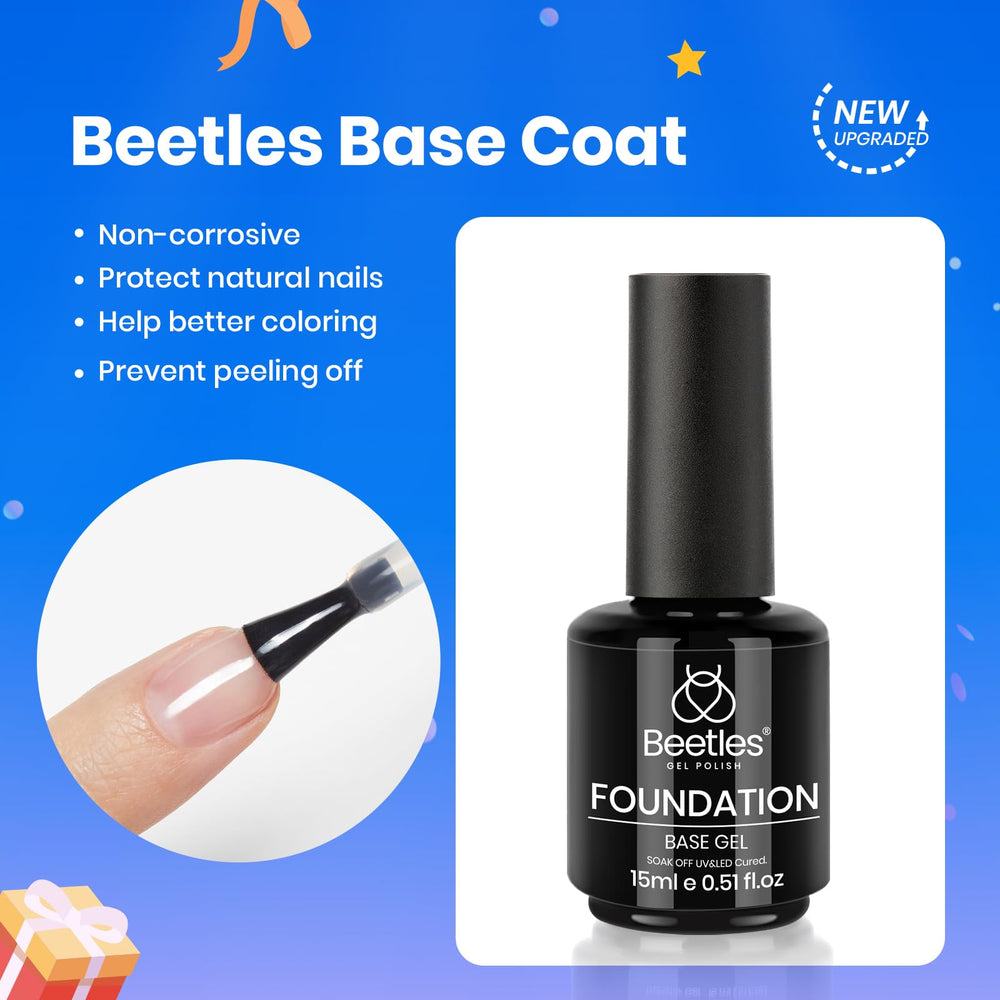 Beetles set gel blanco con base y top en caja, vista general.