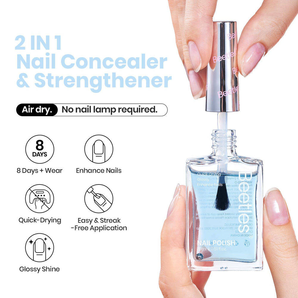 Beetles Corrector de Uñas Azul Océano, cobertura rápida para imperfecciones visibles.