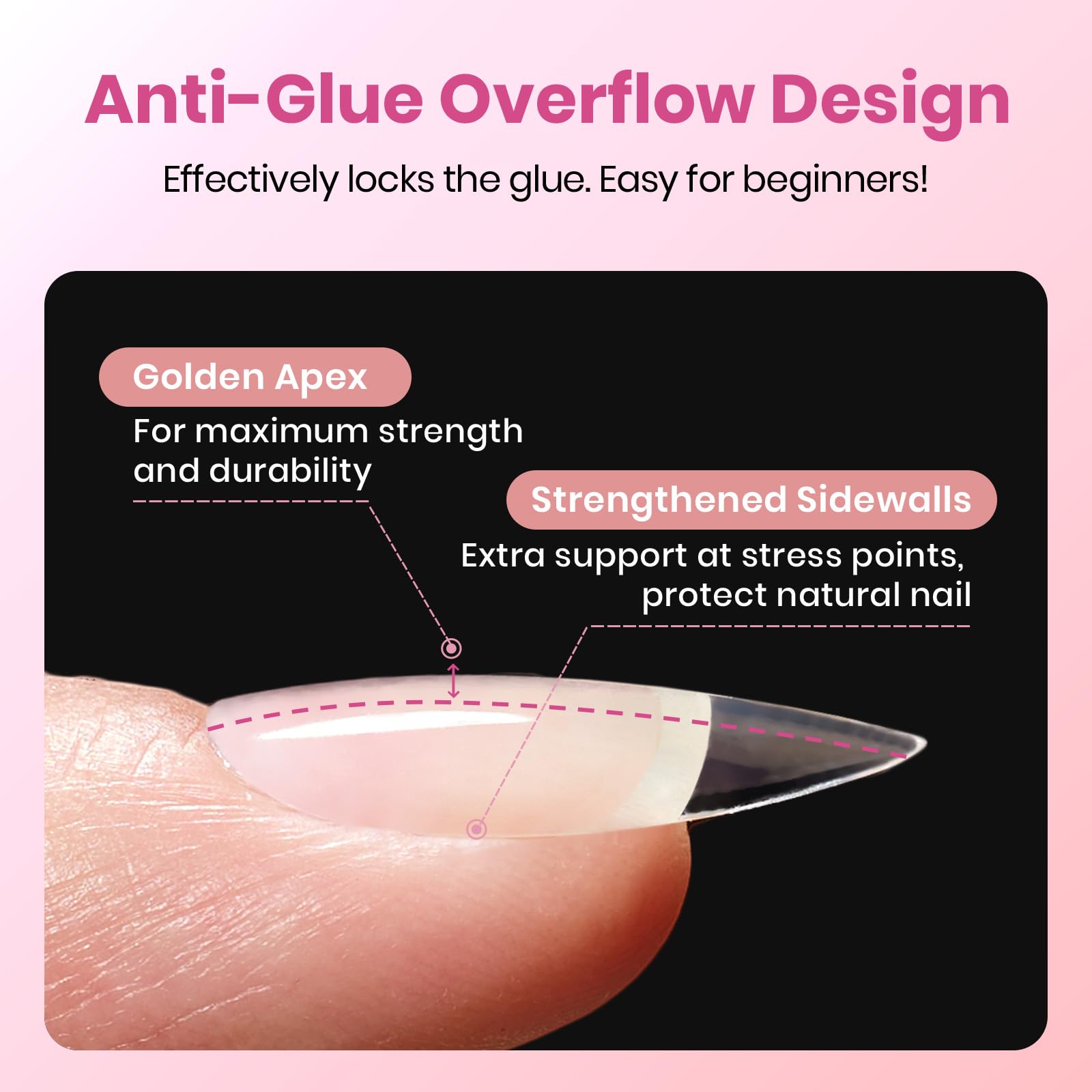 Beetles Curve-EX Almendra Corta: opción DIY rápida para crear uñas con estilo en casa.