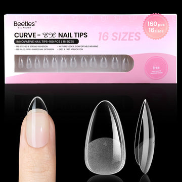 Beetles Curve-EX Almendra Corta: puntas con ajuste perfecto para acabado natural.