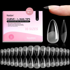Beetles Curve-EX uñas en forma almendra media con ajuste cómodo y duradero