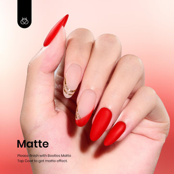 Beetles Esmalte gel rojo, ideal para diseños elegantes en casa.