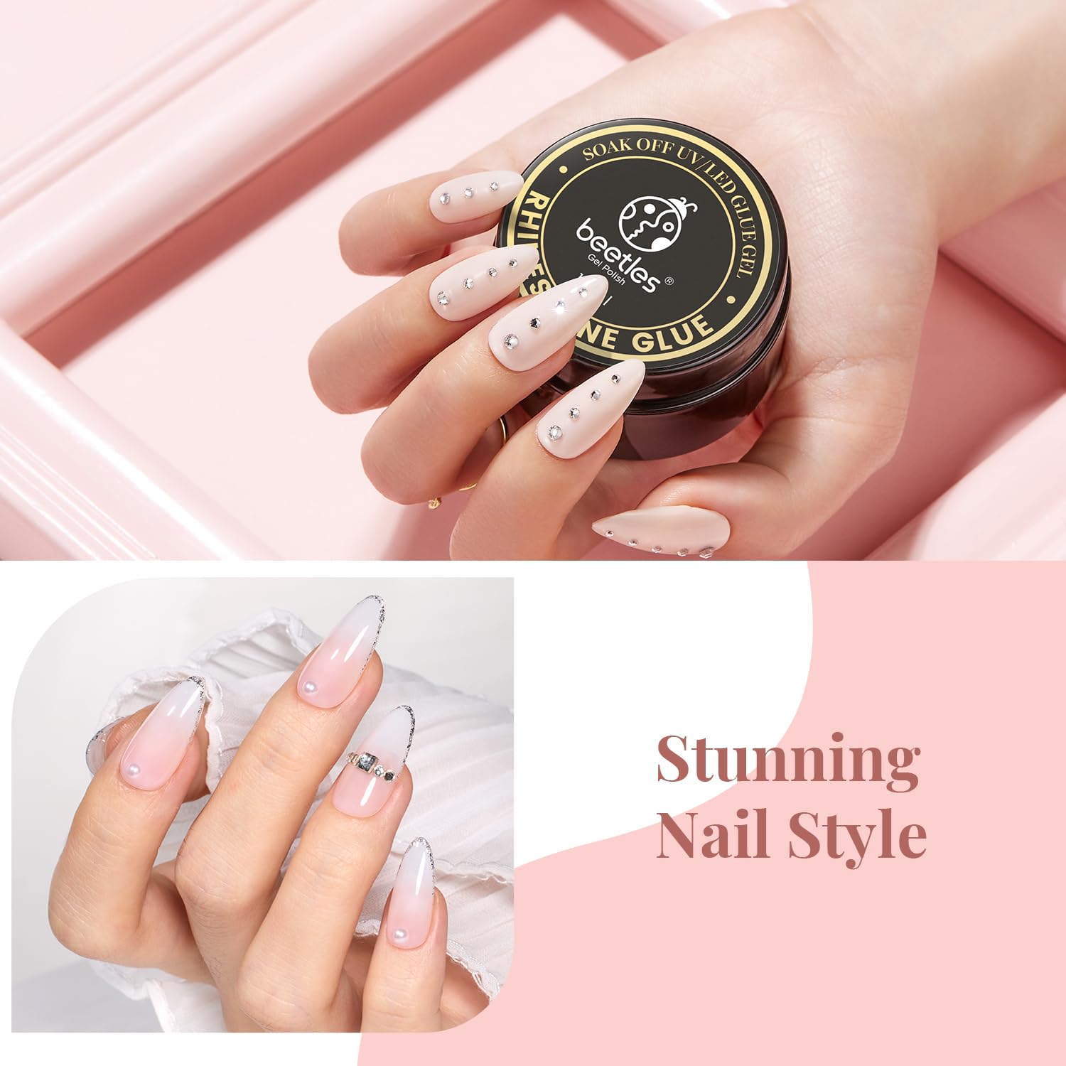 Beetles: dos pinceles para diseño de uñas con gemas