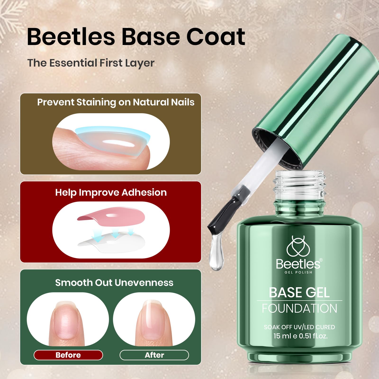 Beetles Edición Limitada: empaque festivo, regalo ideal para uñas.