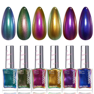 Beetles Gel Polish cromo camaleon Ember, acabado brillante y duradero