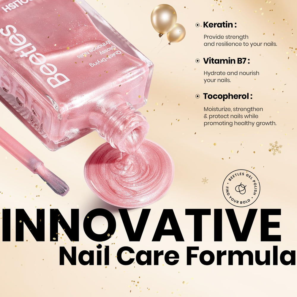 Beetles esmalte en gel rosa con brillo alto perlado