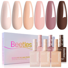Beetles esmalte en gel tono neutro claro para uñas elegantes en casa