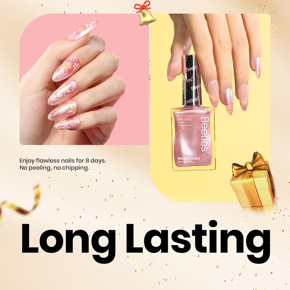 Beetles esmalte en gel rosa, ingredientes de cuidado para uñas sanas