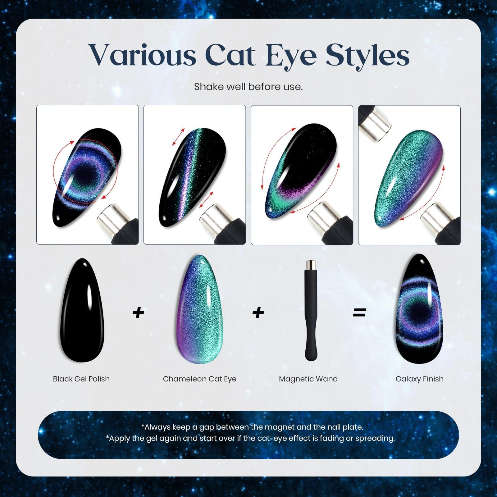 Beetles Esmalte en Gel ojo-gato incluye imán para diseño personalizado