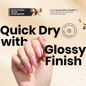 Beetles esmalte en gel rosa, remoción fácil con quitaesmalte