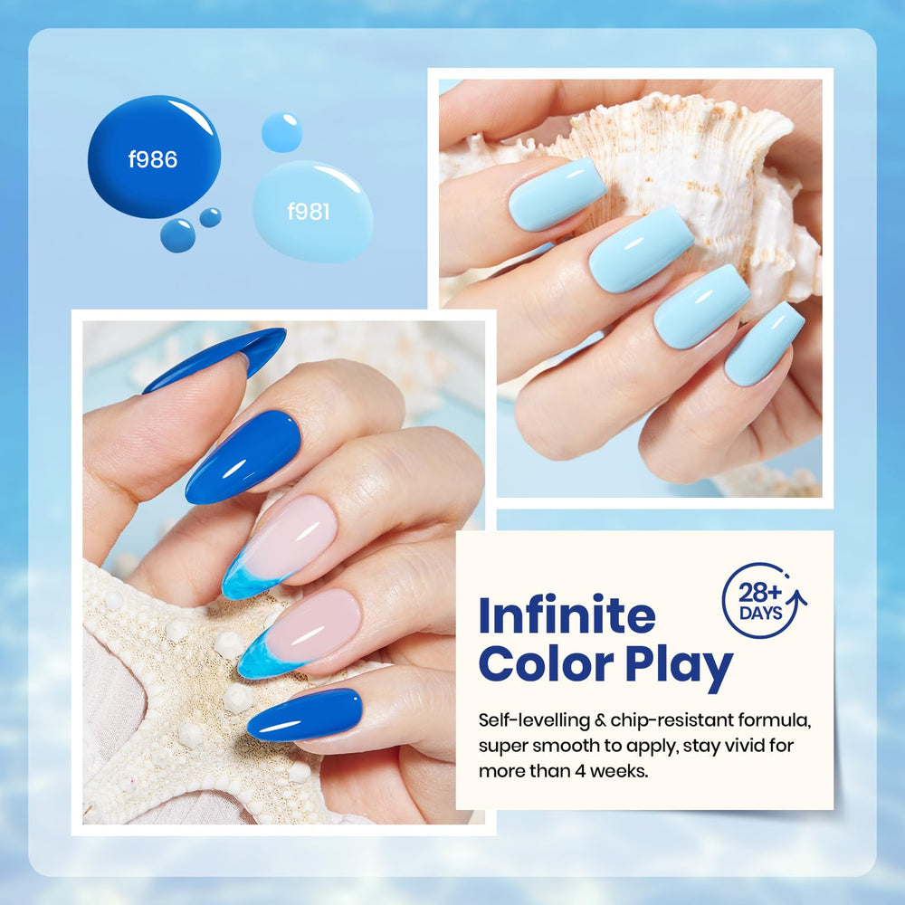 Beetles Esmalte Gel Azul, caja regalo portátil para viaje