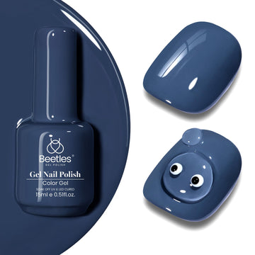 Beetles Gel Esmalte azul grisáceo, botella para uñas, tono elegante