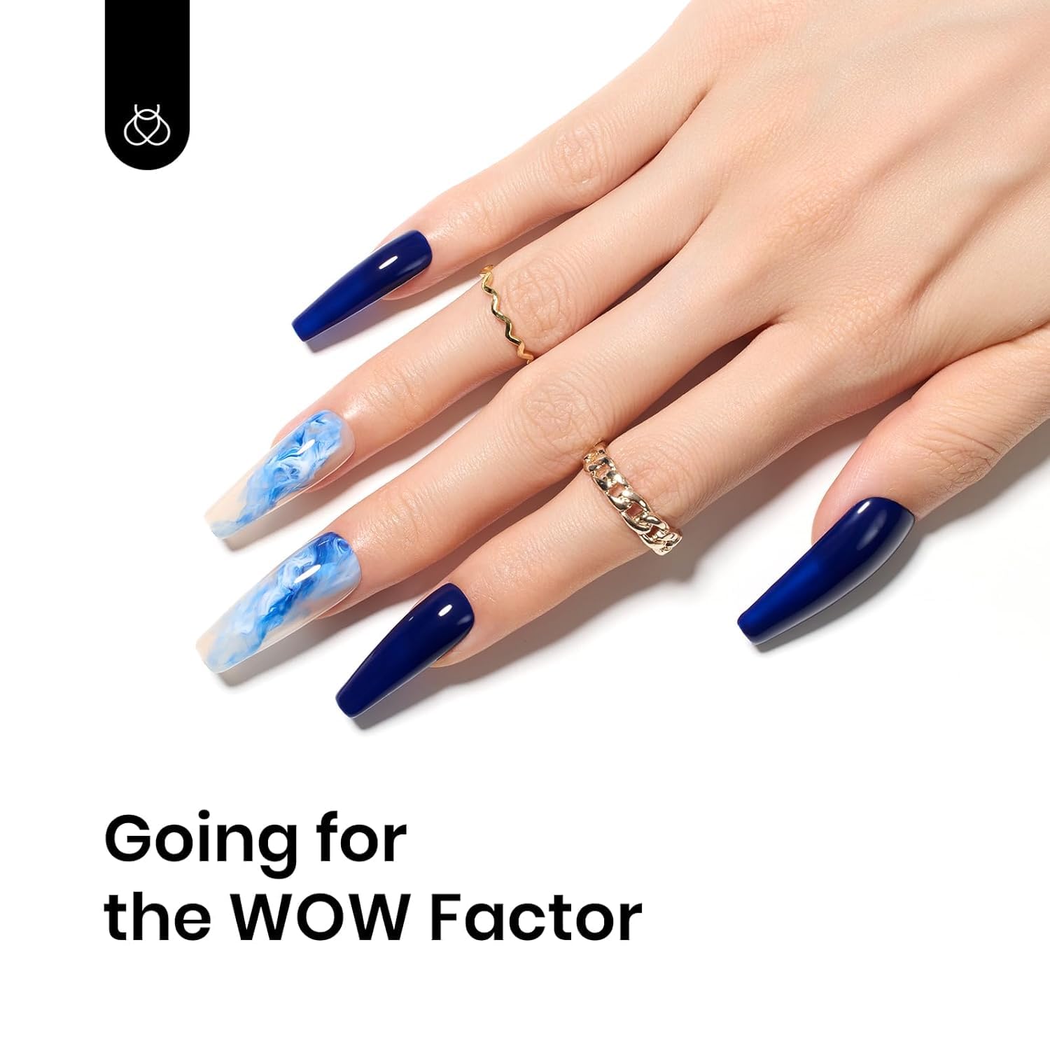 Ideas de manicura con Beetles azul marino para uso diario.
