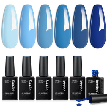 Beetles Esmalte Gel Azul, uso casero seguro con lámpara opcional