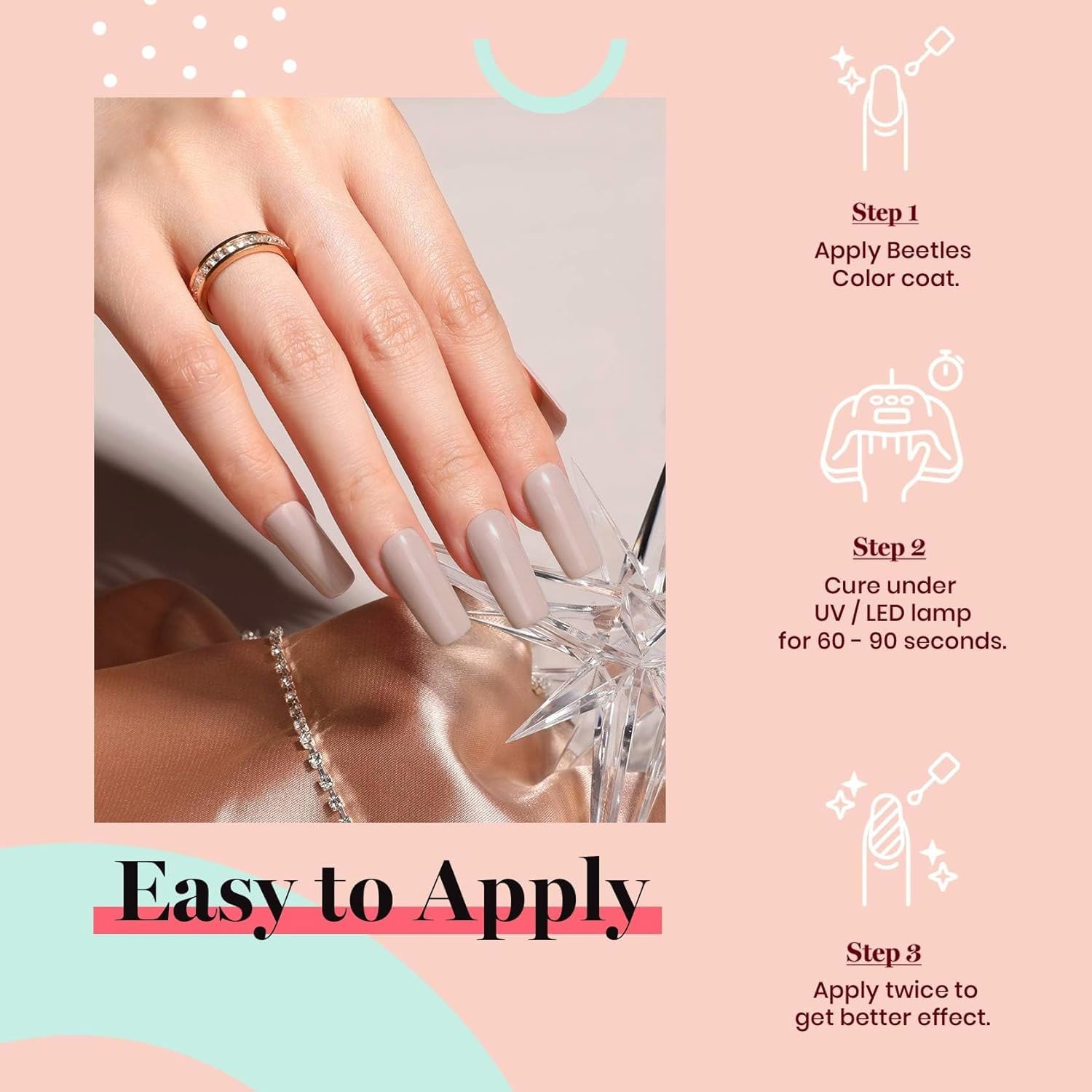 Beetles esmalte neutro para manicura casera o en salón.