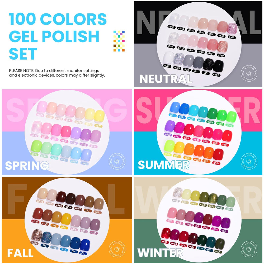 Beetles esmalte en gel, base y capa superior para acabado sólido y duradero.
