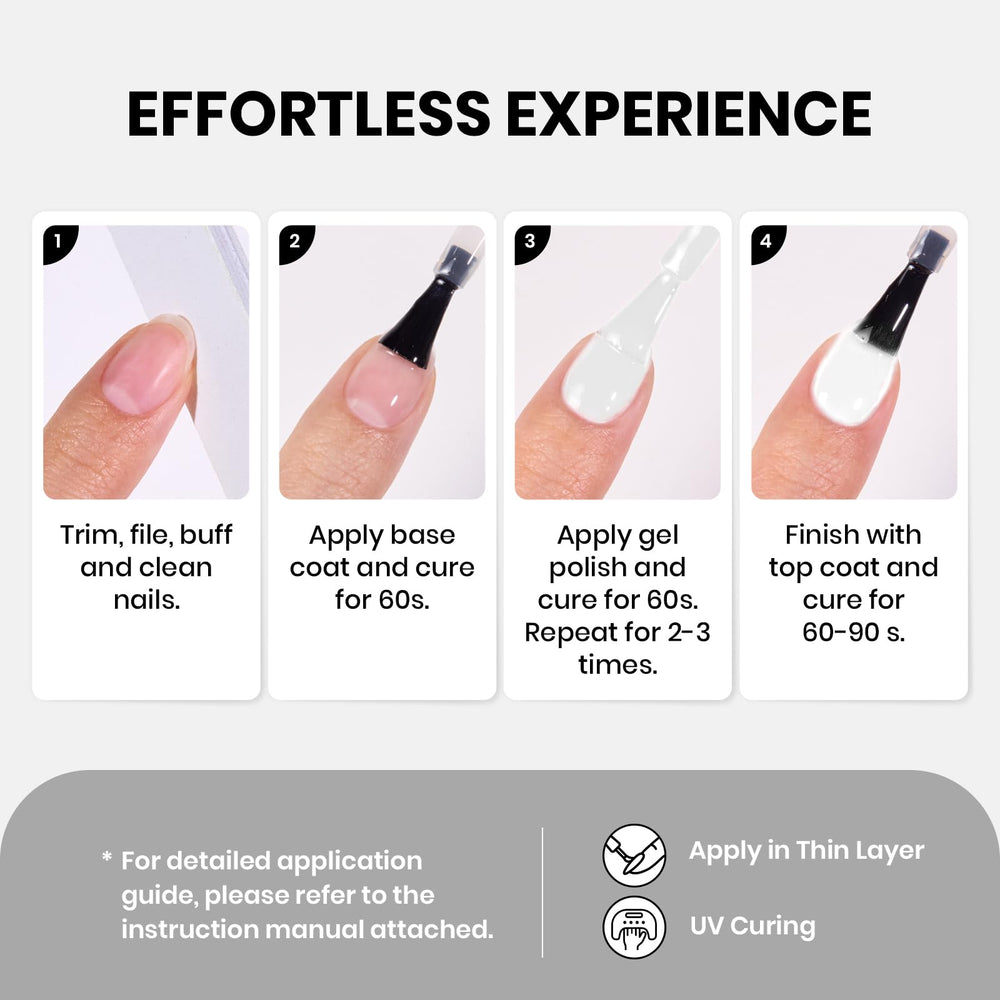 Beetles Esmalte Gel Blanco, brillo intenso para uñas pulidas