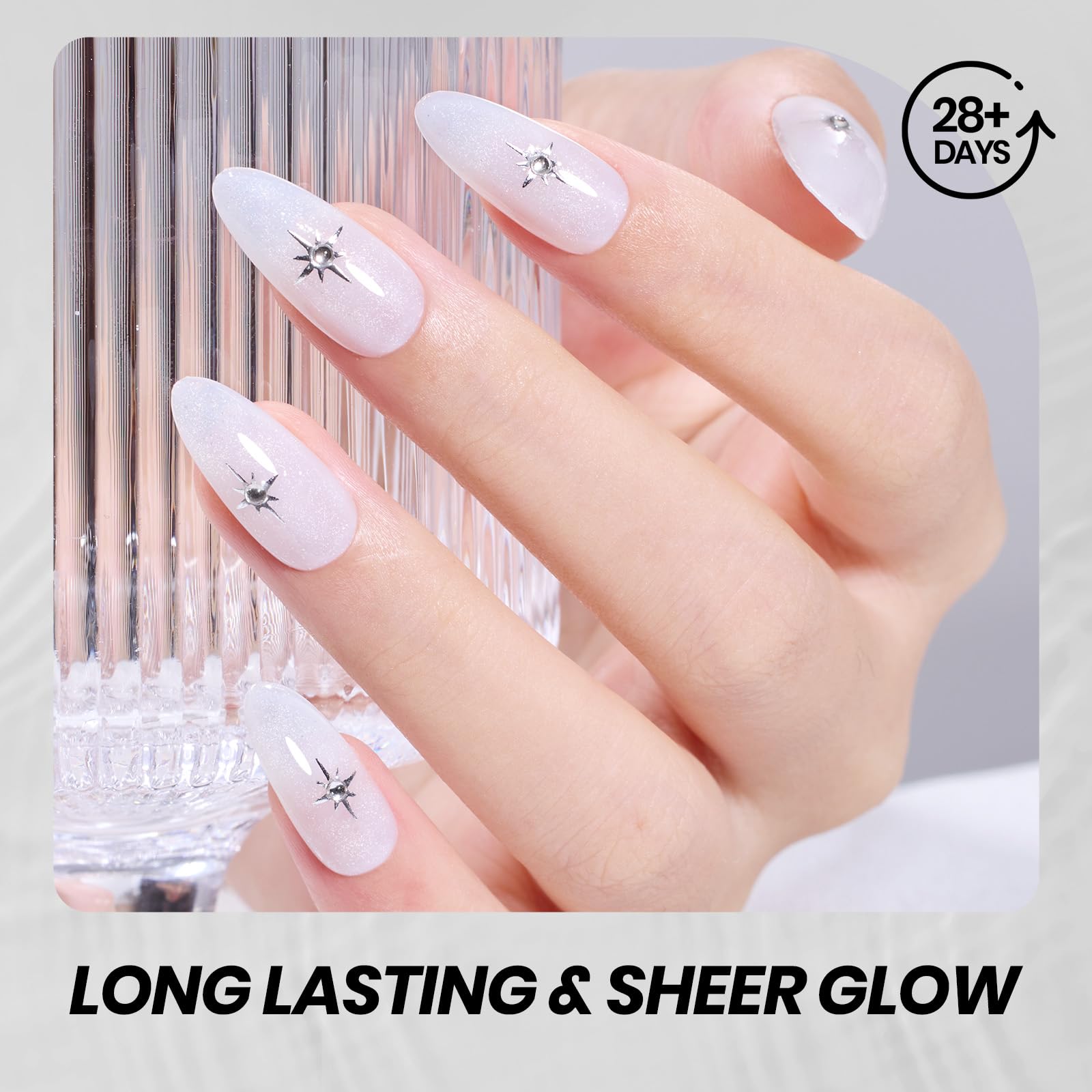 Beetles Esmalte Gel Blanco tono lechoso con acabado brillante