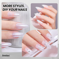 Uñas brillantes con Beetles Gel Blanco