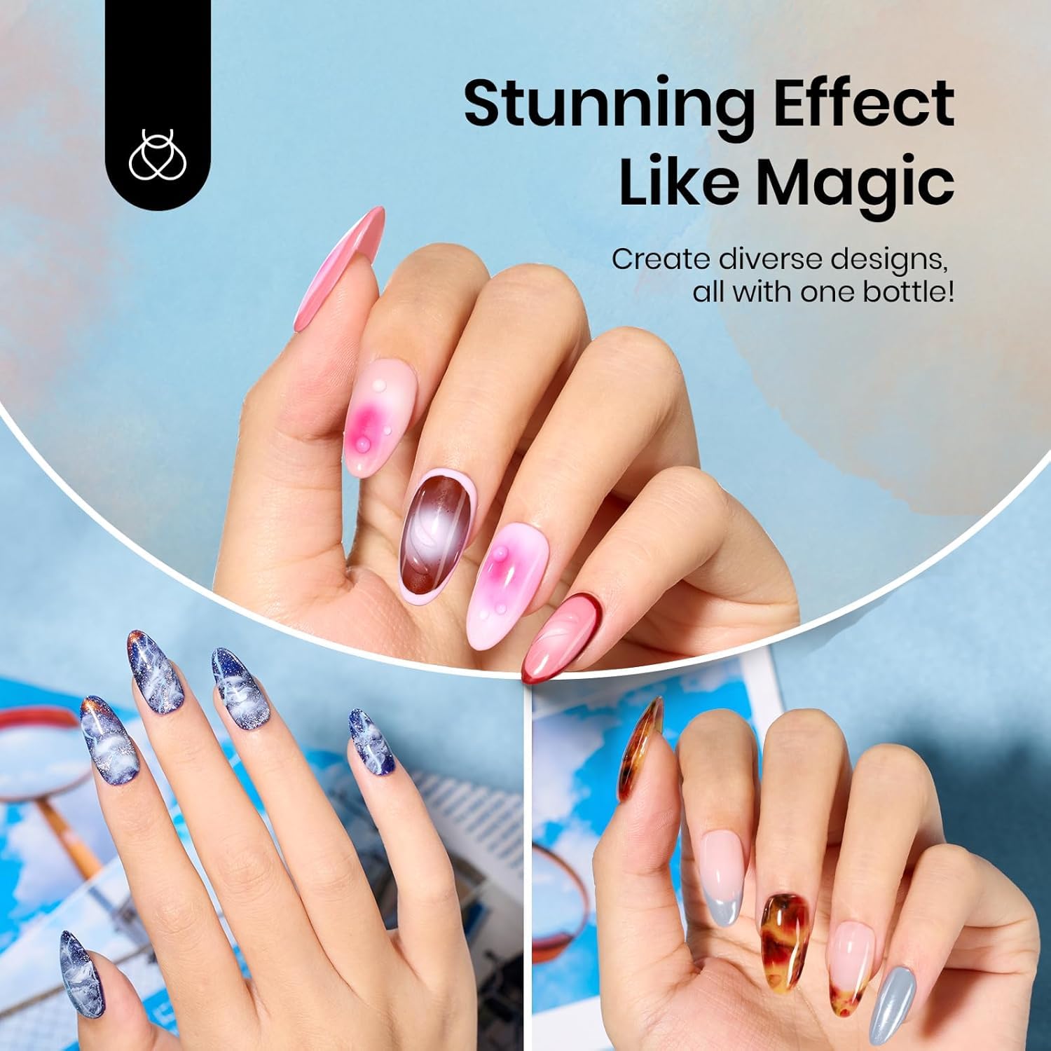 Beetles Blooming piedra natural: aspecto piedra natural en uñas.