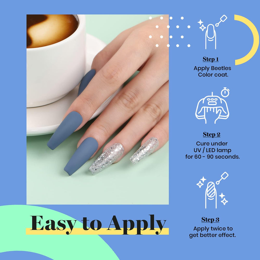 Esmalte gel Beetles curado con lámpara ultravioleta para fijar color