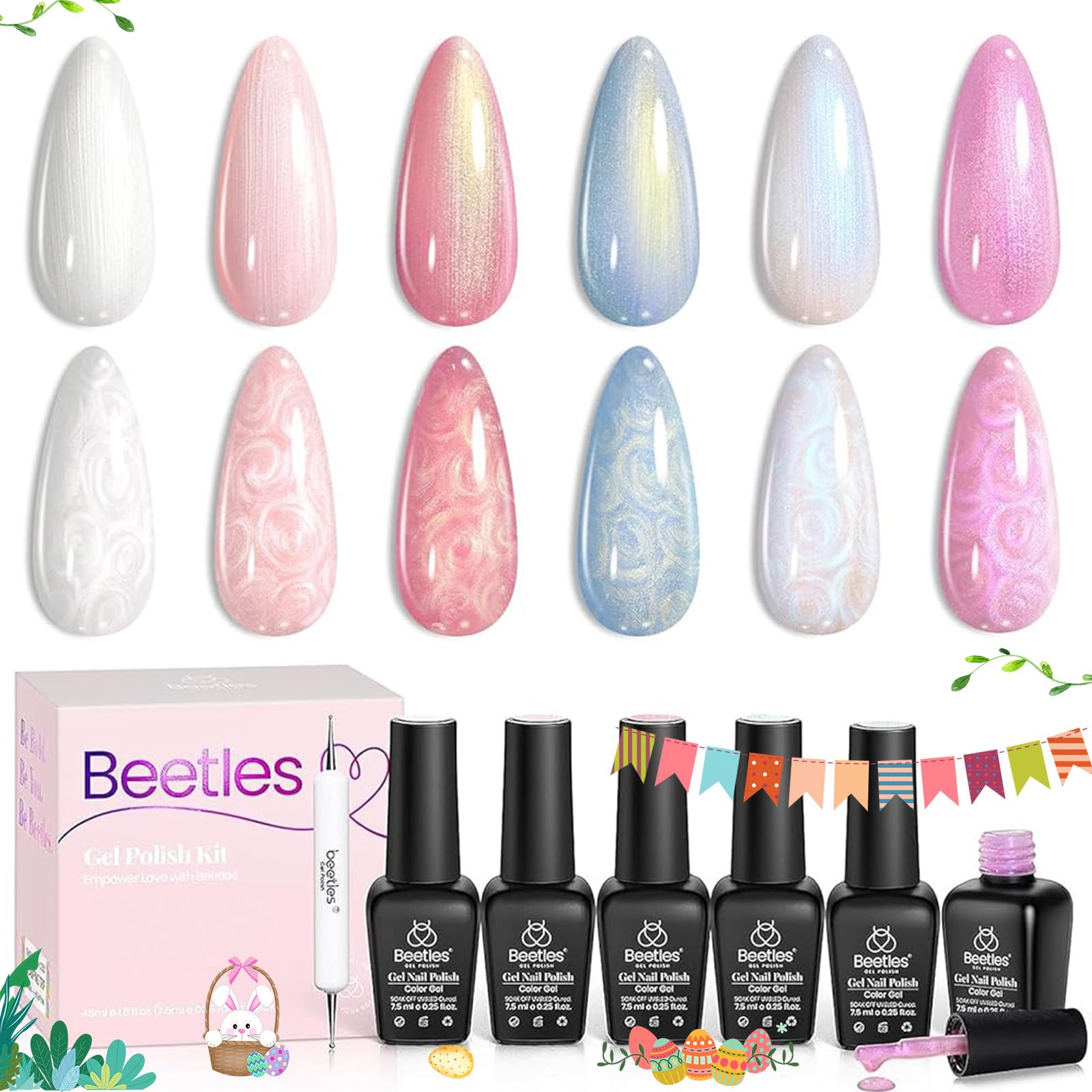 Beetles Pearl Gel cura con UV/LED, brillo y duración optimizados.